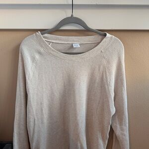 TNA Cream/Tan Long Sleeve Waffle Knit Top